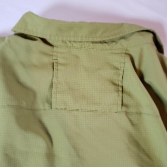 Columbia Insect Blocker Mens Button Down Shirt XL Green Mini Check Long Sleeve - Picture 9 of 12